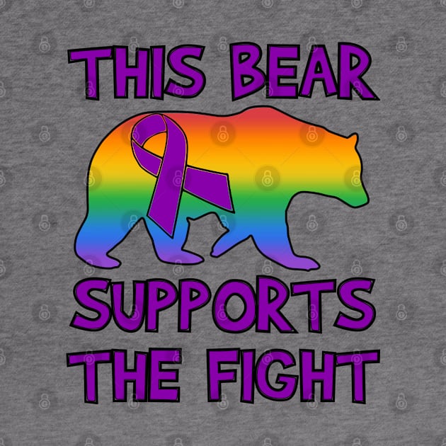 Support-Purple Ribbon by Husky Bear Designs